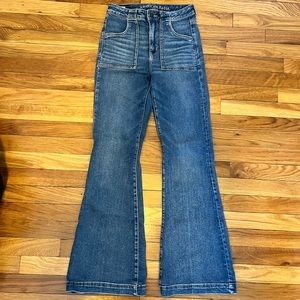 American Eagle super high waisted flare jeans